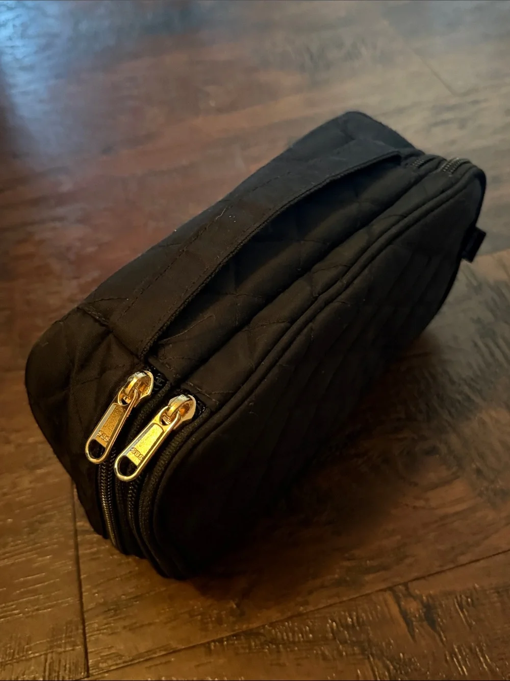 Black Quilted Travel Cosmetic Case - Women Bags